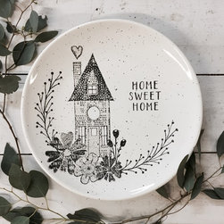 Hand Painted Home Sweet Home Serving Plate - Products