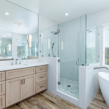 Custom frameless glass shower enclosure