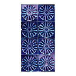 ArtisticHomeowner.com - Blue Pinwheel Tile Wallpaper - Wallpaper