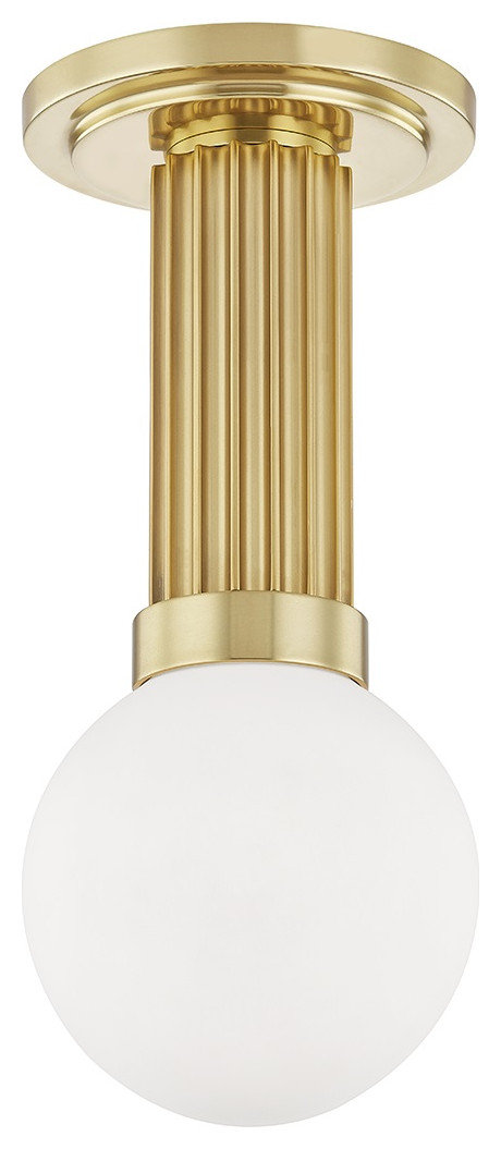 Reade 1 Light Semi Flush, Aged Brass Finish - Contemporary - Flush ...