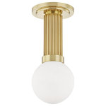 Hudson Valley Lighting - Reade 1 Light Semi Flush, Aged Brass Finish - Features: