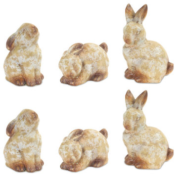 Rabbit, 6-Piece Set, 9"H Terracota