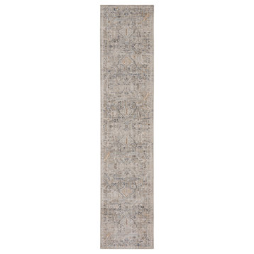 Nourison Nyle 2'3" x 12' Ivory Taupe Vintage Indoor Area Rug
