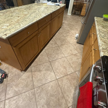 Cabinet Reface With Color-Matched Stain