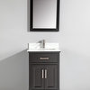 Bathroom Vanity Set With Engineered Marble Top, 24", Espresso, Led Sensor-Switch Mirror