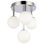 Dainolite - Dainolite MGL-94FH-PC Megallan - Four Light Flush Mount - 4 Light Halogen Flush Mount, Aged Brass w/Opal GlaMegallan Four Light  Polished Chrome OpalUL: Suitable for damp locations Energy Star Qualified: n/a ADA Certified: n/a  *Number of Lights: Lamp: 4-*Wattage:25w G9 bulb(s) *Bulb Included:No *Bulb Type:G9 *Finish Type:Polished Chrome