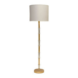 Worlds Away Sloane Gold Leafed and Acrylic Floor Lamp - Floor Lamps