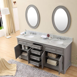 Carenton 72 inch Traditional Double Sink Bathroom Vanity Gray Finish - Bathroom Vanities And Sink Consoles