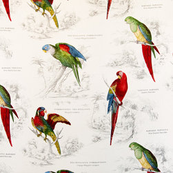 Parrot fabric tropical jungle toile document print - Fabric