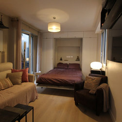 R&eacute;novation d'un studio de 29m&sup2; &agrave; Paris - 壁収納型ベッド