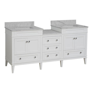 Harper 72-inch Double Vanity with Carrara Marble Top