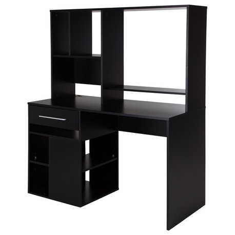 South Shore Annexe Home Office Computer Desk, Pure Black