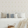White and Gold Get In Line Peel and Stick Wallpaper Bolt