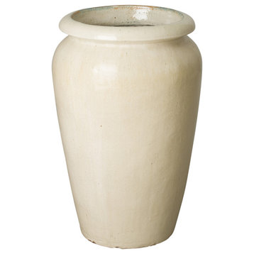 Tall Jar Planter Medium, Distressed Cream 18x29