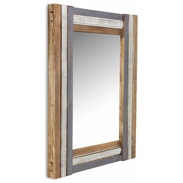 HomeRoots Rectangular Multicolored Wood Framed Mirror