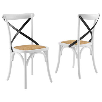 Gear Dining Side Chair Set of 2, White Black
White Black