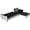 vidaXL Sofa Bed Sleeper Sectional Sofa Bed Artificial Leather Black and White