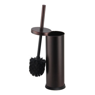 Home Basics Brushed Stainless Steel Tapered Toilet Brush Holder