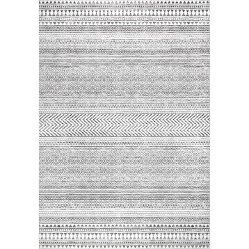 nuLOOM Sana Contemporary Washable Area Rug, Gray 4'x6'