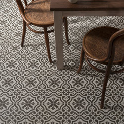 Berkeley Charcoal Patterned Encaustic Tile - Flooring