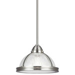 Sea Gull Lighting - Sea Gull Lighting 65060-962 Pratt Street - 11" One Light Pendant - Canopy Included: Yes  Shade IncPratt Street 11" One Brushed Nickel Clear *UL Approved: YES Energy Star Qualified: n/a ADA Certified: n/a  *Number of Lights: Lamp: 1-*Wattage:75w Medium Base A19 bulb(s) *Bulb Included:No *Bulb Type:Medium Base A19 *Finish Type:Brushed Nickel