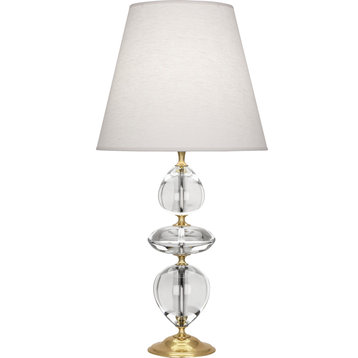 Williamsburg Orlando Table Lamp, Oyster, Clear Crystal/Modern Brass
