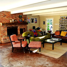 brick fireplace