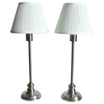 Urbanest - Urbanest, Modello Buffet Lamps, Brushed Nickel, Set of 2 - A stylish way to light up your favorite spaces. This lamp set includes 2 lamp bases in brushed nickel and 2 UNO fitter lampshades in off-white with mushroom pleating. The maximum recommended wattage for these lamps is 40 watts (Type A). Bulb not included. These lamps are UL-Listed.