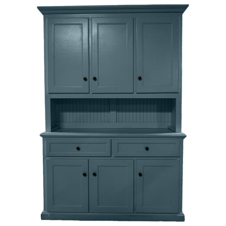 Modern Dining Hutch and Buffet, Smokey Blue