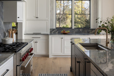 Example of a beach style kitchen design in Providence