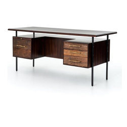 Lauren Reclaimed Wood Executive Desk - Desks And Hutches