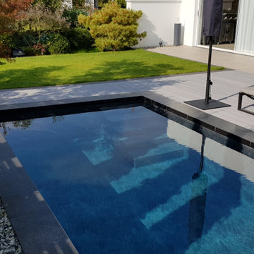 Beton- Folienbecken 5,00 x 3,00 x 1,50 m mit dunkler Srukturfolie