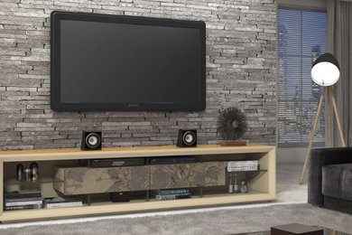 Inspiration for a modern family room remodel in Miami