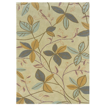 Linon Trio Floating Hand Tufted Polyester 5'x7' Rug in Beige