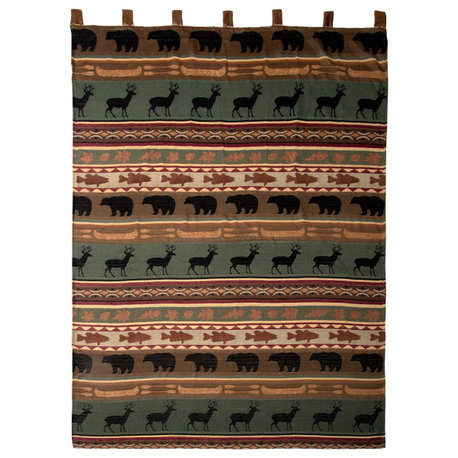 Skagit River Rustic Cabin Curtain Panels (Set of 2) 54" x 84"