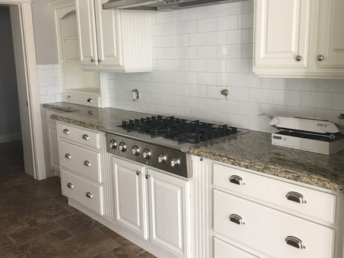 White Subway Tile With White Dove Cabinets