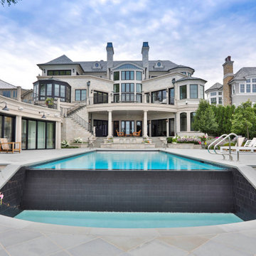 Wilmette, IL Rectilinear Swimming Pool with Separate Hot Tub