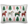 Christmas Donkey Pattern 14x20 Spun Poly Pillow