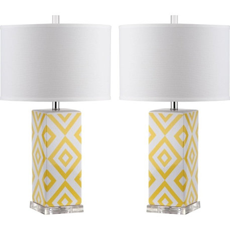 Diamonds Table Lamp Set (Set of 2) - Yellow