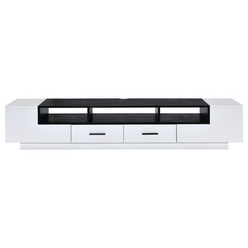 Armour TV Stand, White and Black