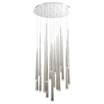 Modern Forms Cascade LED 21-Light Round Chandelier in Polished Nickel