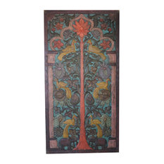 Mogulinterior - Consigned Tree of Dreams Vintage Carved Wall Panel Barn Door Farm House Decor - Wall Accents
