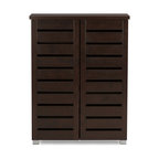 Adalwin and 2-Door Dark Brown Wooden Entryway Shoes Storage Cabinet