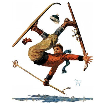 "Wipeout on Skis" Painting Print on Canvas by Eugene Iverd
