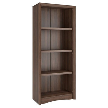 Atlin Designs 59" Adjustable 4-Shelf Wood Tall Bookcase in Brown