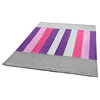 Onitiva - Rainbow StripeSoft Coral Fleece Patchwork Throw Blanket (59"-78.7")