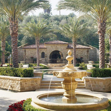 Pool Fountains out of Antique Limestone-Tuscan, French, Mediterranean Styles
