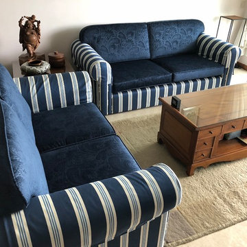 Customised Sofa, cushions, curtains