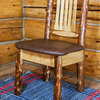 Glacier Country Collection Side Chair With Upholstered Seat, Saddle Pattern
