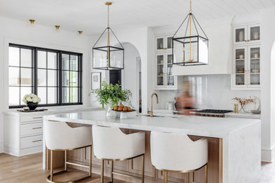 Example of a transitional kitchen design in Charlotte